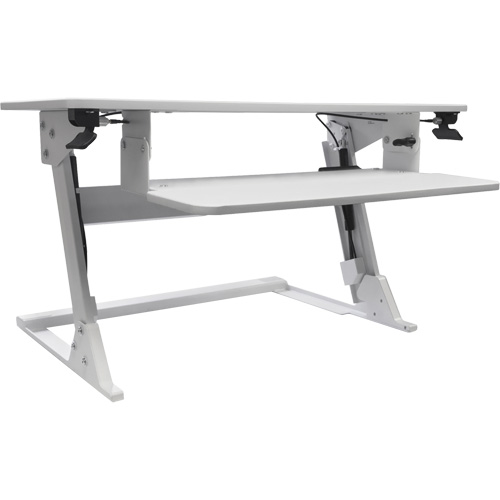 Poste de travail assis-debout Goya, Mod&egrave;le de bureau, 21" h x 35-2/5" la x 24" p, Blanc Stor-it Systems