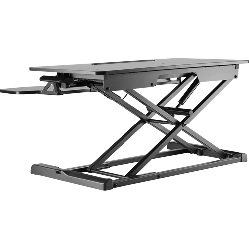 Poste de travail assis-debout Goya, Mod&egrave;le de bureau, 22" h x 31-1/2" la x 24" p, Noir Stor-it Systems