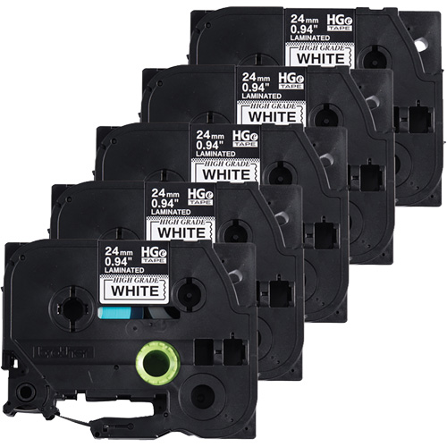 Laminated Tape, 24 mm x 8 m, Black on White Stor-it Systems