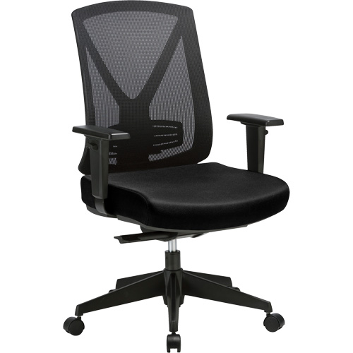 Chaise ajustable de premi&egrave;re qualit&eacute; &agrave; basculement synchronis&eacute; s&eacute;rie Activ, Tissu/Mailles, Noir, Capacit&eacute; 275 lb Stor-it Systems