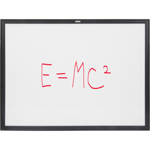 Black MDF Frame Whiteboard, Dry-Erase/Magnetic, 48" W x 36" H Stor-it Systems