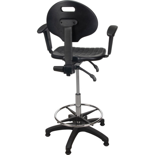 Tabouret ergonomique robuste avec accoudoirs r&eacute;glables, Stationnaire, Ajustable Hauteur, Capacit&eacute; 250 lb Stor-it Systems