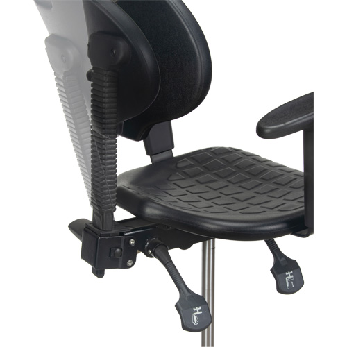 Tabouret ergonomique robuste avec accoudoirs r&eacute;glables, Stationnaire, Ajustable Hauteur, Capacit&eacute; 250 lb Stor-it Systems