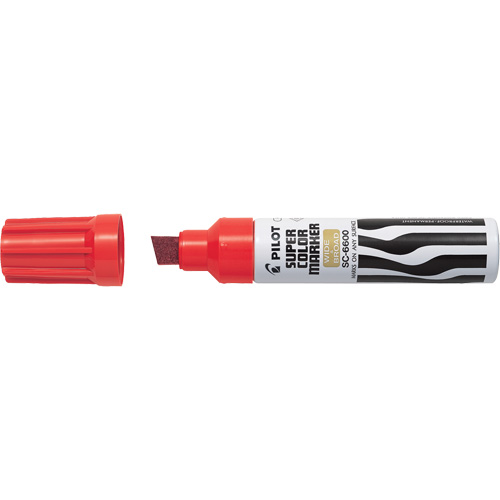 Super Colour Jumbo Permanent Marker, Red, Chisel Tip Stor-it Systems