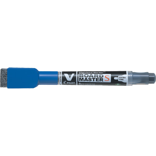 Vboard Master S White Board Marker with Eraser, Blue, Fine Tip Stor-it Systems