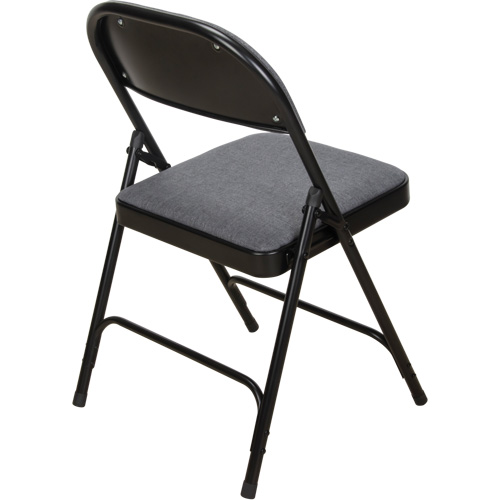 Deluxe Fabric Padded Folding Chair, Steel, Grey, 300 lbs. Weight Capacity Stor-it Systems