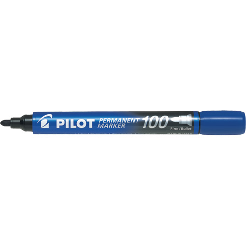 Marqueur permanent s&eacute;rie 100, Bleu, Pointe Ronde Stor-it Systems