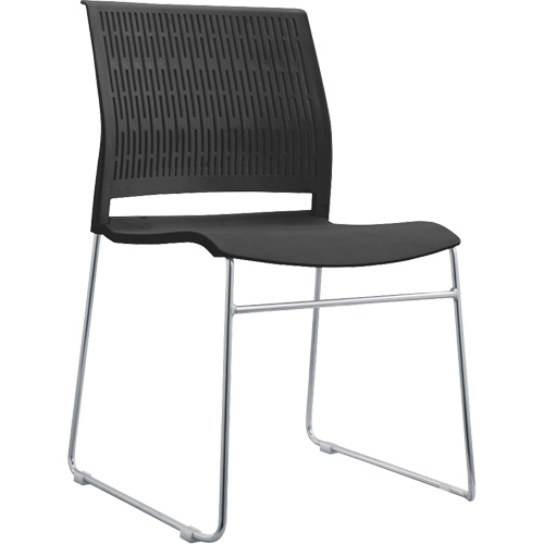 Chaises empilables, Polypropyl&egrave;ne, Hauteur 32-3/8", Capacit&eacute; 250 lb, Noir Stor-it Systems