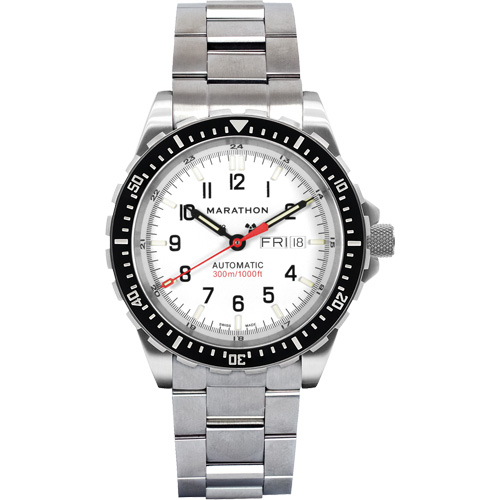 Tr&egrave;s grande montre automatique &eacute;dition arctique avec jour/date avec bracelet en acier inoxydable, Num&eacute;rique, &agrave; piles, 46 mm, Argent Stor-it Systems
