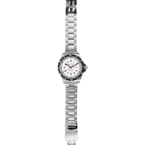 Tr&egrave;s grande montre automatique &eacute;dition arctique avec jour/date avec bracelet en acier inoxydable, Num&eacute;rique, &agrave; piles, 46 mm, Argent Stor-it Systems