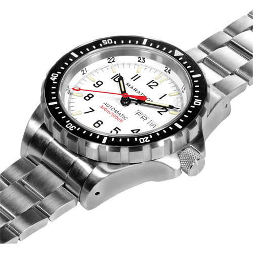 Tr&egrave;s grande montre automatique &eacute;dition arctique avec jour/date avec bracelet en acier inoxydable, Num&eacute;rique, &agrave; piles, 46 mm, Argent Stor-it Systems
