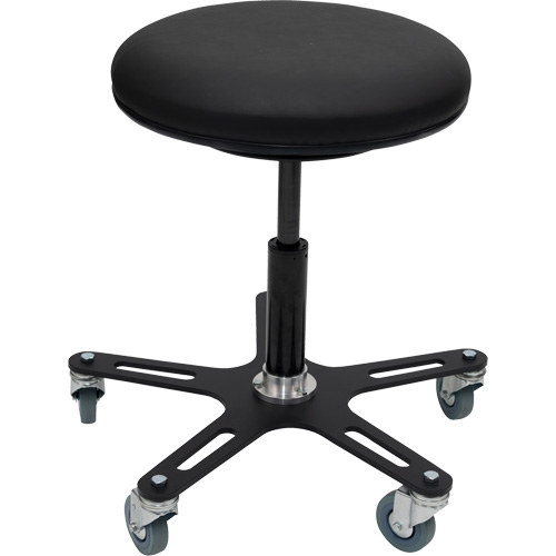OmniStool Industrial Stool, Mobile, Adjustable, 22-1/2", Vinyl Seat Stor-it Systems