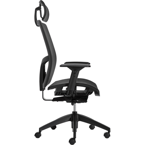 Chaise &agrave; dossier moyen avec m&eacute;canisme &agrave; basculement synchronis&eacute; &agrave; d&eacute;tection de poids Format+, Mailles, Noir, Capacit&eacute; 300 lb Stor-it Systems