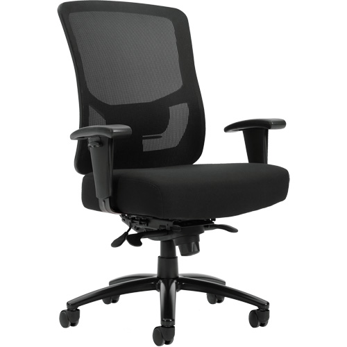 Chaise &agrave; dossier haut avec m&eacute;canisme &agrave; basculement synchronis&eacute; robuste Raven 400, Mailles, Noir, Capacit&eacute; 400 lb Stor-it Systems