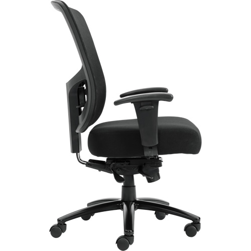 Chaise &agrave; dossier haut avec m&eacute;canisme &agrave; basculement synchronis&eacute; robuste Raven 400, Mailles, Noir, Capacit&eacute; 400 lb Stor-it Systems