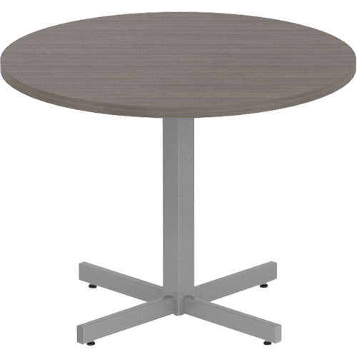 Table ronde &agrave; hauteur r&eacute;glable Newland, 36" lo x 36" la x 29" h, Dessus de 1", Stratifi&eacute;, Brun Stor-it Systems