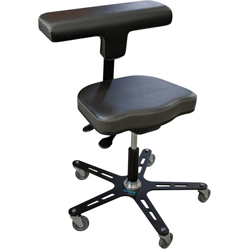VEGA-T Ergonomic Industrial Chair, Mobile, Adjustable, Vinyl Seat, Black Stor-it Systems
