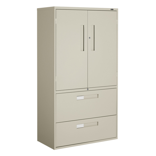 Armoire Multi-Stor, Acier, 3 Tablettes, 65-1/4" h x 36" la x 18" P, Beige Stor-it Systems