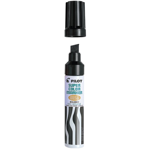 Marqueur permanent rechargeable Super Color, Noir, Pointe Ciseau Stor-it Systems