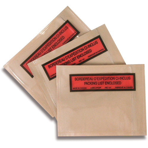 Packing List Envelopes, 5-1/2" L x 4-1/2" W Stor-it Systems