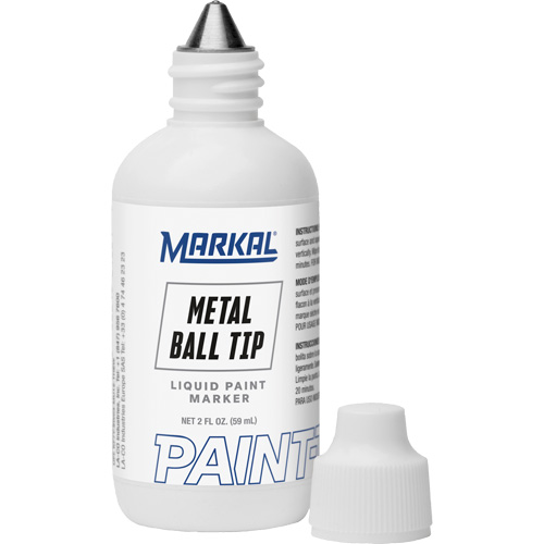 Marqueur Paint-Riter avec pointe en bille m&eacute;tallique, Liquide, Blanc Stor-it Systems