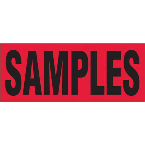 &eacute;tiquettes pour traitement sp&eacute;cial Samples, 5" lo x 2" la, Noir/rouge Stor-it Systems