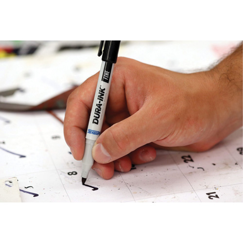 Marqueurs Dura-Ink - no 15, Noir, Pointe Fin Stor-it Systems