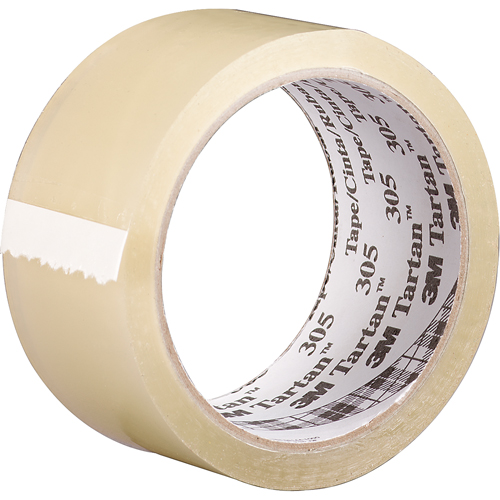 Tartan 305 Box Sealing Tape, Acrylic Adhesive, 1.6 mil, 48 mm (2") x 100 m (328') Stor-it Systems