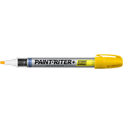 Marqueur &agrave; peinture nettoyable au d&eacute;tergent Paint-Riter+, Liquide, Jaune Stor-it Systems