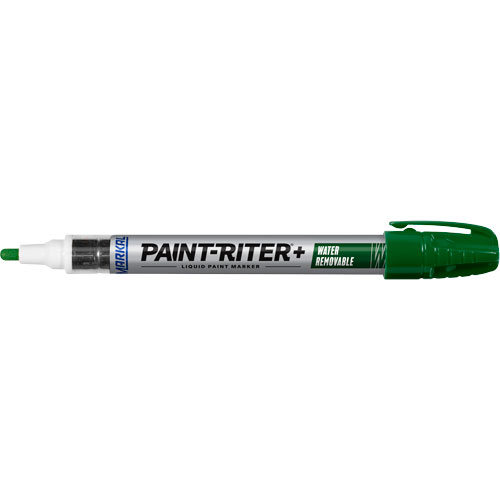 Marqueur &agrave; la peinture nettoyable &agrave; l'eau Paint-Riter+, Liquide, Vert Stor-it Systems