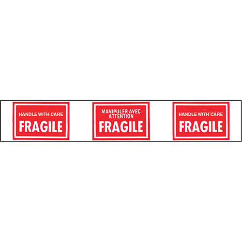Pre-Printed Message Tapes, 1-7/8" W, White on Red Stor-it Systems