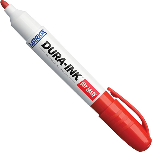 Marqueurs &agrave; essuyage &agrave; sec Dura-Ink, Rouge, Pointe Ronde Stor-it Systems