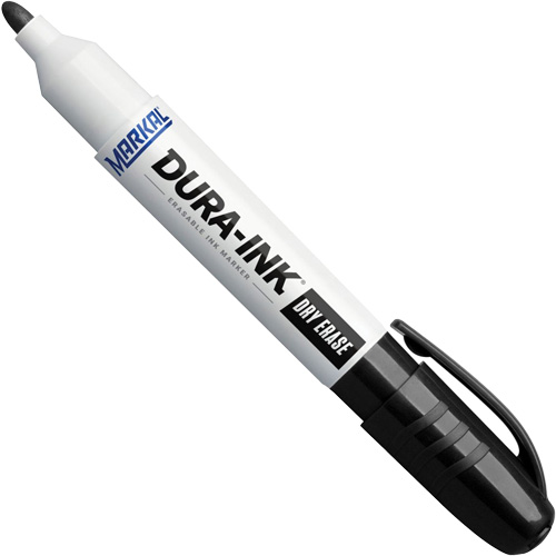Dura-Ink&reg; Dry Erase Ink Markers, Black, Bullet Tip Stor-it Systems