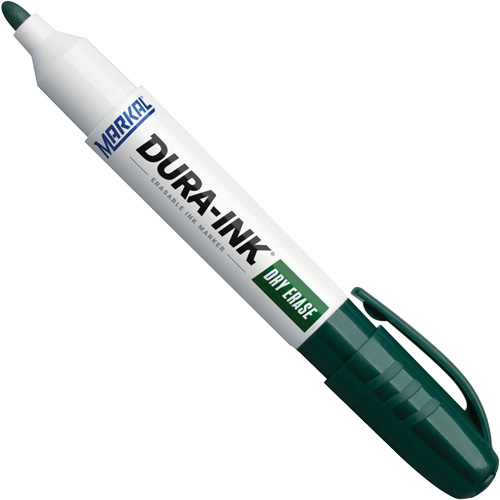 Marqueurs &agrave; essuyage &agrave; sec Dura-Ink, Vert, Pointe Ronde Stor-it Systems