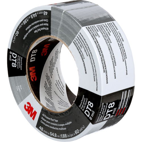 DT8 All-Purpose Duct Tape, 8 mils, Silver, 48 mm (2") x 55 m (180') Stor-it Systems