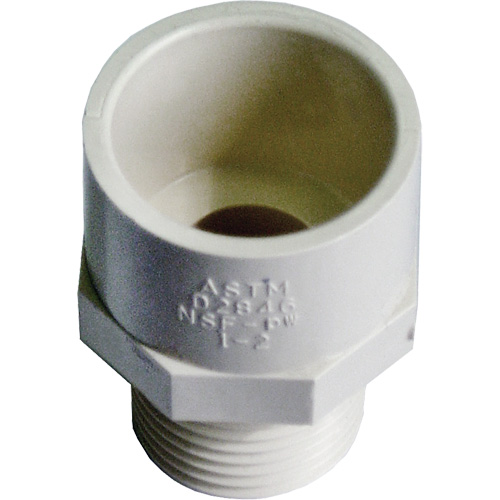 Male Reducing Adapter, Hub x MPT, 1/2" x 3/4" Dia., CPVC Stor-it Systems