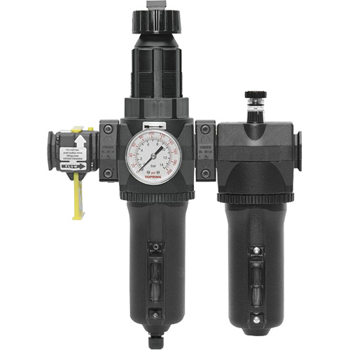 Automatic Drain Filter, Regulator & Lubricator with Metal Bowl & Gauge Modulair 400, 3/4" NPT Stor-it Systems