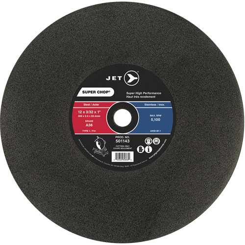 Super Chop&reg; Cut-Off Wheel, 14" x 3/32", 1" Arbor, Type 1/F41, Aluminum Oxide, 4400 RPM Stor-it Systems