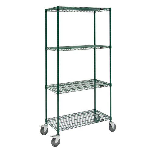 Wire Shelf Cart, Epoxy Finish, 36" x 80" x 18", 800 lbs. Capacity Stor-it Systems