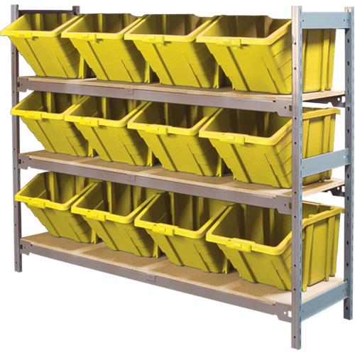 &eacute;tag&egrave;res larges avec bacs g&eacute;ants en plastique, Acier, Sans boulons, Capacit&eacute; 800 lb, 66" la x 60" h x 18" p Stor-it Systems