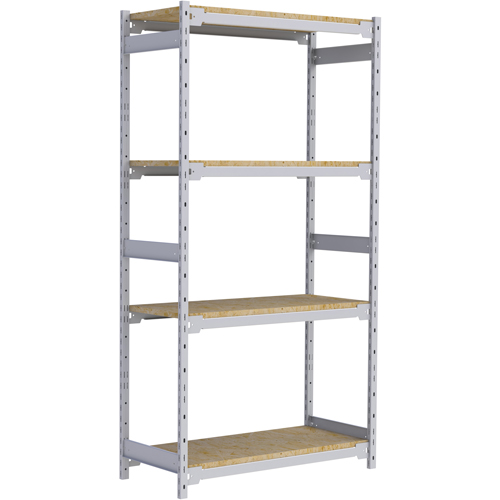 Wide Span Record Storage Shelving, Steel, 4 Shelves, 42" W x 18" D x 84" H Stor-it Systems