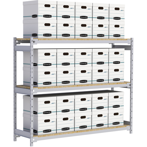 Wide Span Record Storage Shelving, Steel, 3 Shelves, 72" W x 18" D x 60" H Stor-it Systems