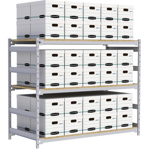 Wide Span Record Storage Shelving, Steel, 3 Shelves, 72" W x 32" D x 60" H Stor-it Systems