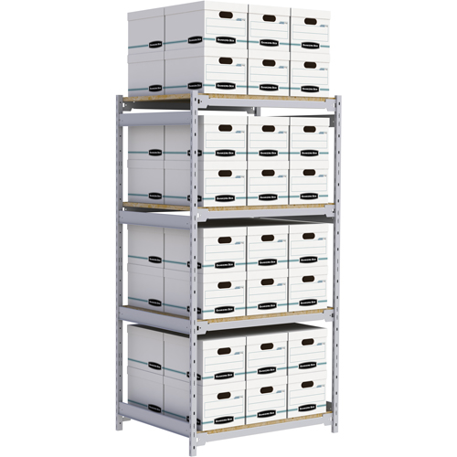 Wide Span Record Storage Shelving, Steel, 4 Shelves, 42" W x 32" D x 84" H Stor-it Systems