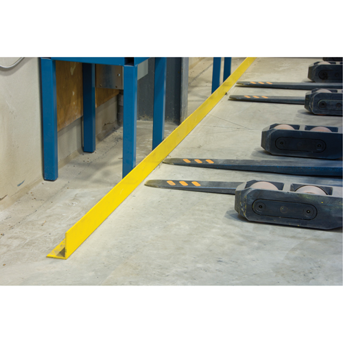 Rails protecteurs arr&ecirc;ts de charge avec ancrage au sol, Acier, 48" lo x 5" h, Jaune Stor-it Systems