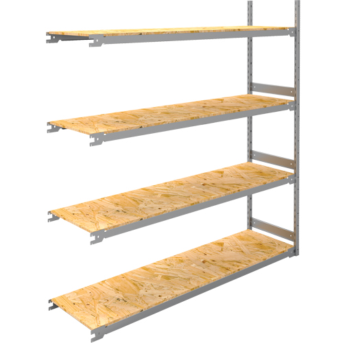 Wide Span Record Storage Shelving, Steel, 4 Shelves, 72" W x 18" D x 84" H, Add-On Kit Stor-it Systems