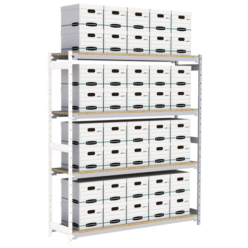 &eacute;tag&egrave;re-classeur de grande largeur, Acier, 4 Tablettes, 72" la x 18" p x 84" h, Ensemble Ajout Stor-it Systems