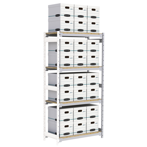 &eacute;tag&egrave;re-classeur de grande largeur, Acier, 4 Tablettes, 42" la x 18" p x 84" h, Ensemble Ajout Stor-it Systems