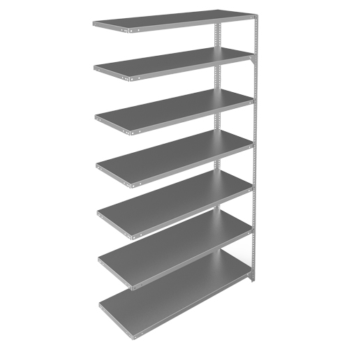 Shelving Unit, Galvanized Steel, Slotted Angle, 275 lbs. Capacity, 48" W x 84" H x 18" D Stor-it Systems
