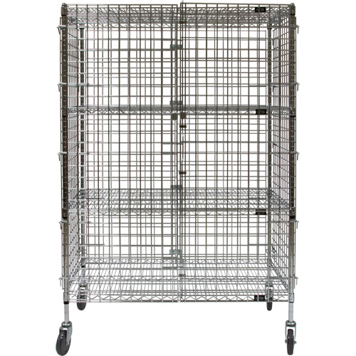 Chariot de s&eacute;curit&eacute;, Chrom&eacute;, 48" x 69" x 24", Capacit&eacute; 500 lb Stor-it Systems